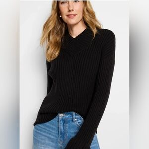 SIZE. S NIC ZOE.  Women's Black Ribbed Sweater